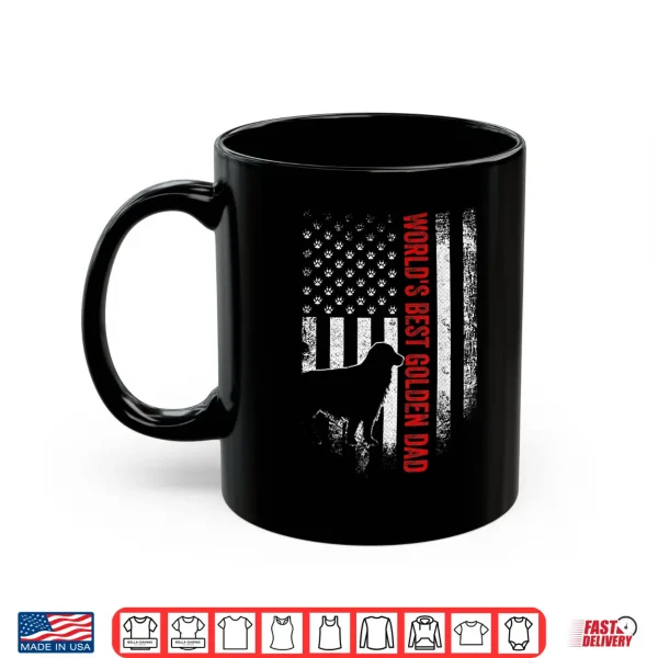 Mug Vintage American Flag Worlds Best Golden Retriever Dad Gift Shirt