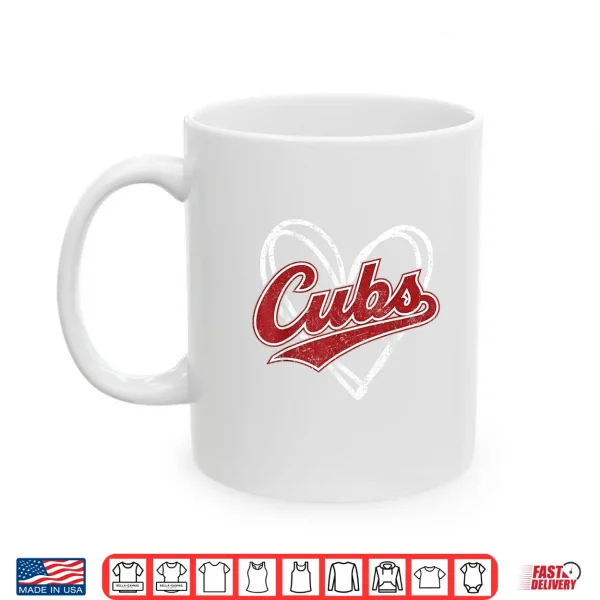 Mug Vintage Cubs Gifts Heart for Men Women Boys Girls Kids Shirt