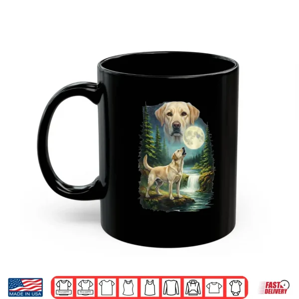 Mug Vintage Night Labrador Retriever Howling Moon Retro Dog Art Shirt