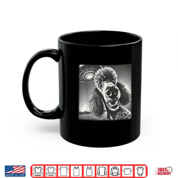 Mug Vintage Poodle Selfie with UFO Alien Photobooth Dog Mom Dad Shirt