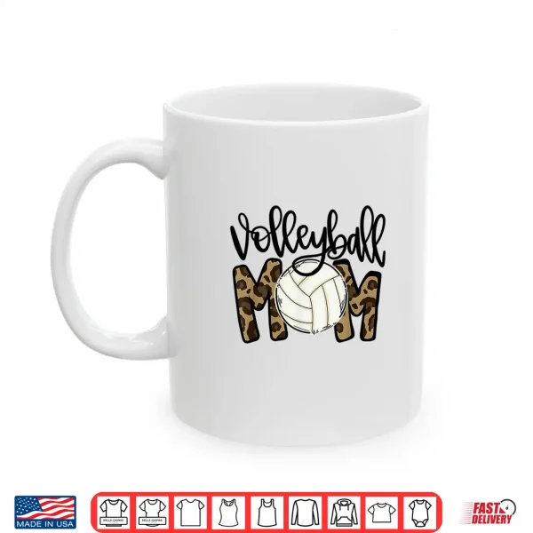 Mug Volleyball Mom Leopard Funny Ball Mom Mothers Day Shirt