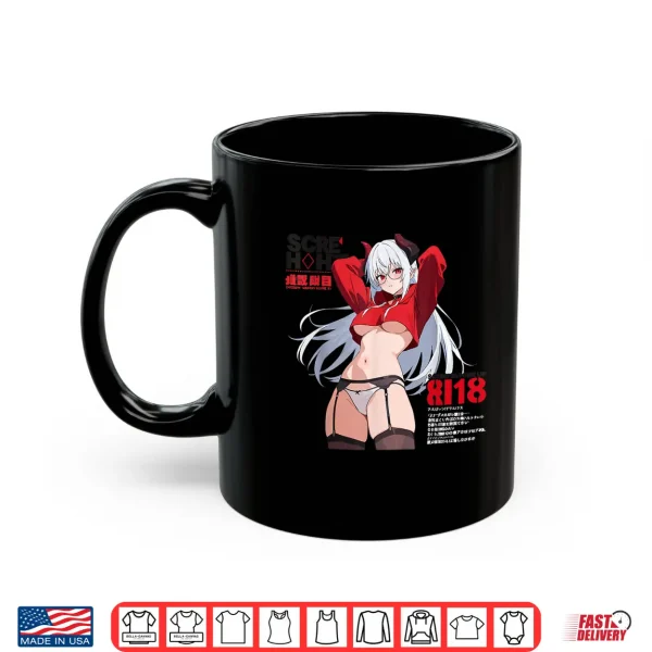 Mug Waifu Sexy Anime Girl Glasses Horns Japanese Style Shirt
