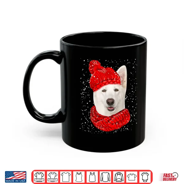 Mug White German Shepherd Dog Scarf Christmas Sweater Xmas Pet Shirt