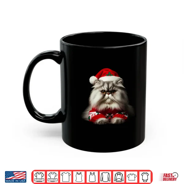 Mug White Persian Cat With Santa Hat Christmas Xmas Owner Lover Shirt