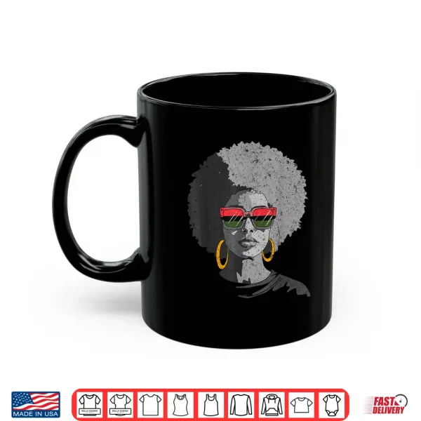 Mug Women Black Queen Afro Melanin Face Dripping Juneteenth Shirt