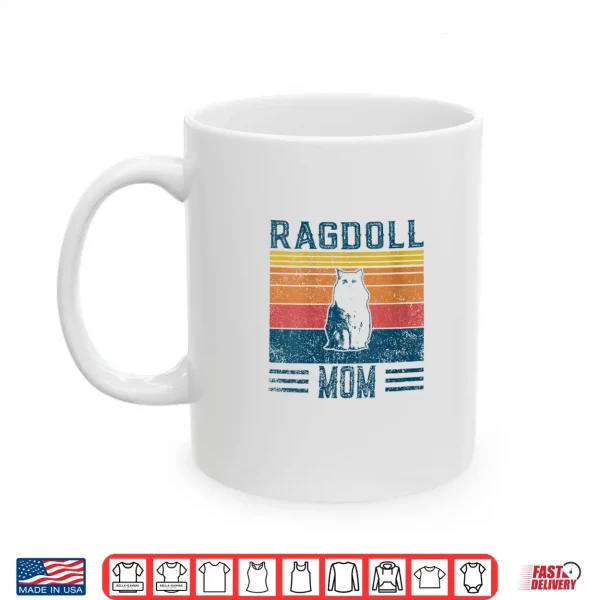 Mug Womens Best Cat Mom Women Vintage Ragdoll Cat Shirt