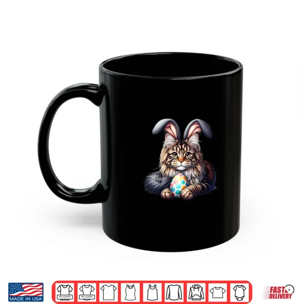 Mug Womens Funny Easter Cute Maine Coon Cats Pets Bunny Rabbits Easter Shirt