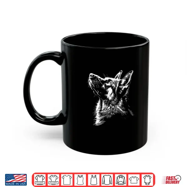 Mug Womens German Shepherd Silhouette Graphic German Shepherd Dog Lover Shirt