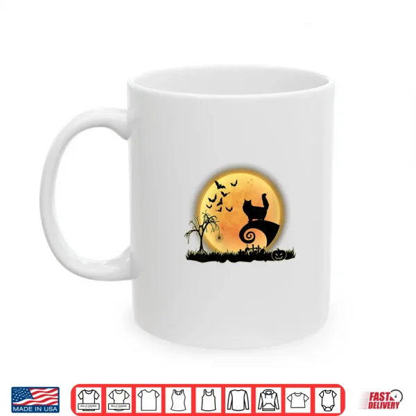 Mug Womens Persian Cat Scary And Moon Funny Kitty Halloween Costume Shirt
