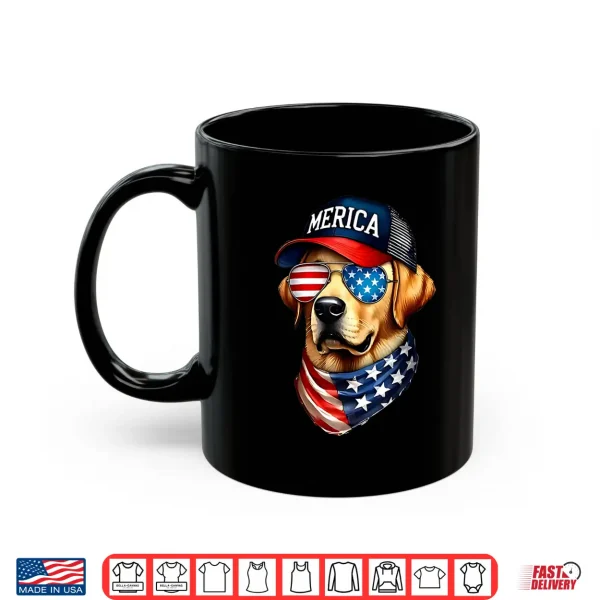 Mug Yellow Labrador Retriever 4th of July Merica USA Flag Lab Shirt
