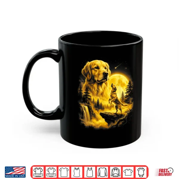 Mug Yellow Labrador Retriever Howling to The Moon Art Lab Owner Shirt