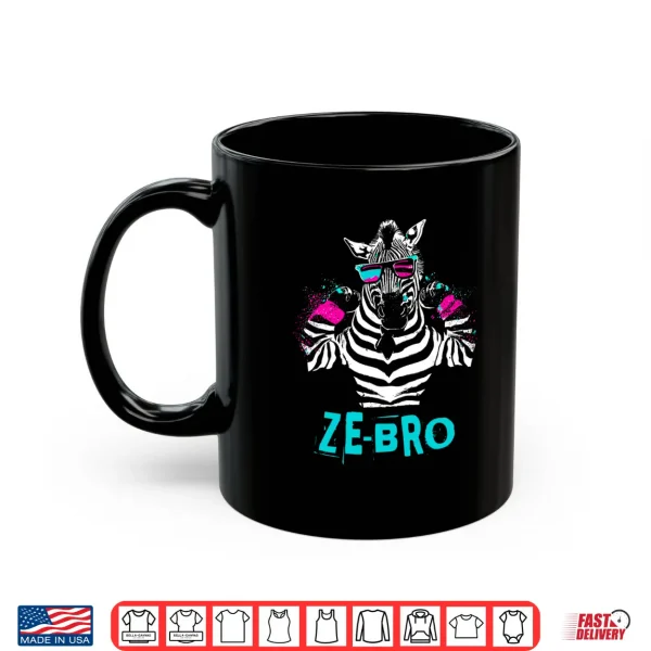 Mug Ze Bro Retro Zebra Bro Flex Animal Word Pun Lover Performance Shirt