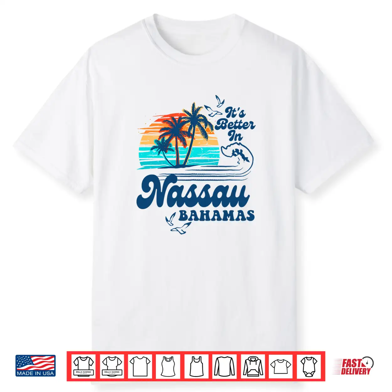 Nassau Bahamas Beach Summer Vacation Retro Vintage 80’S 70’S Comfort Colors Crop Top