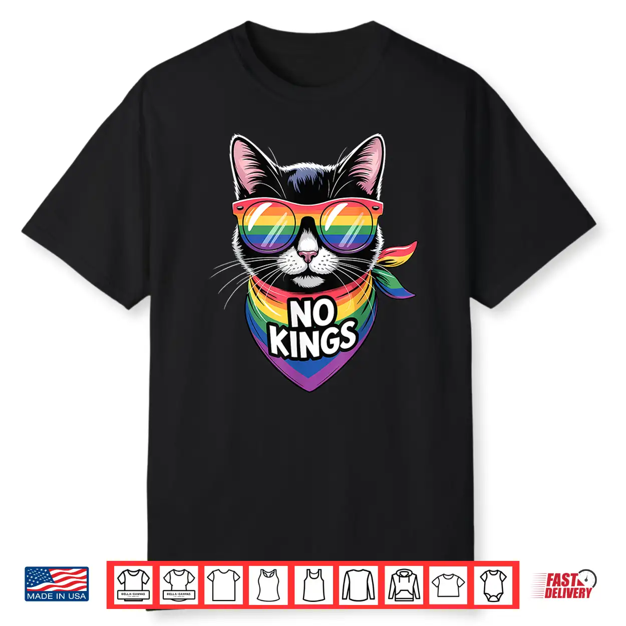 No Kings Pride Cat Shirt No Kings Pride Cat Shirt