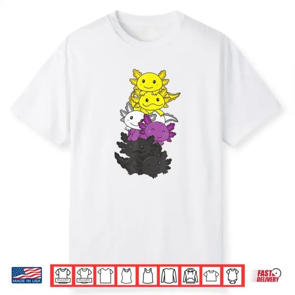 Nonbinary Flag Non Binary Pride Lgbtq Axolotl Shirt