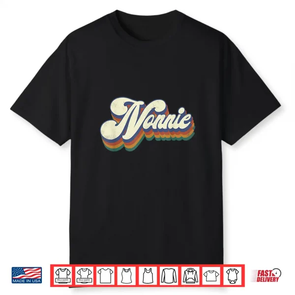 Nonnie Gifts For Grandma Retro Vintage Mother’S Day Nonnie Shirt