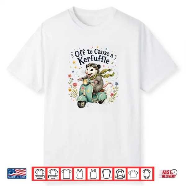 Off To Cause A Kerfuffle Opossum Mischief Woodland Creature Comfort Colors Crop Top