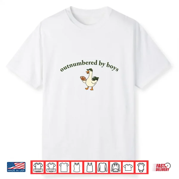 Outnumbered By Boys Funny Mom Goose Family Life Shirt