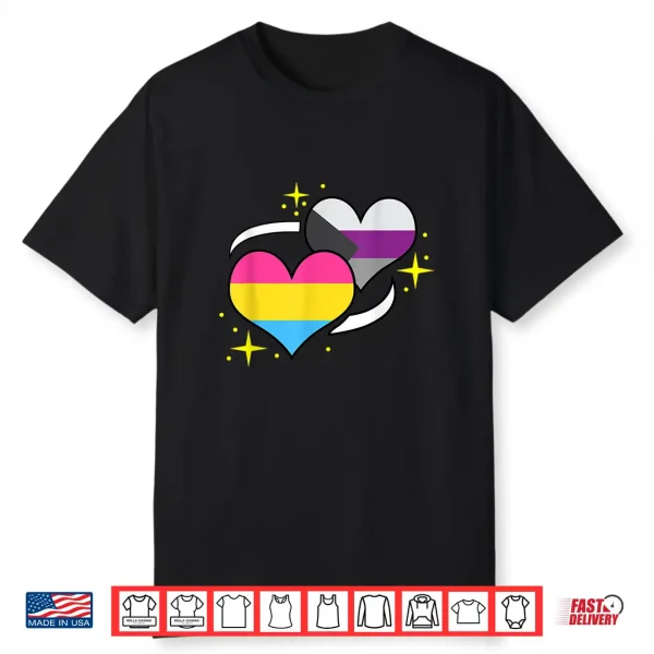 Pan Demisexual Flag Heart Panromantic Demisexual Shirt