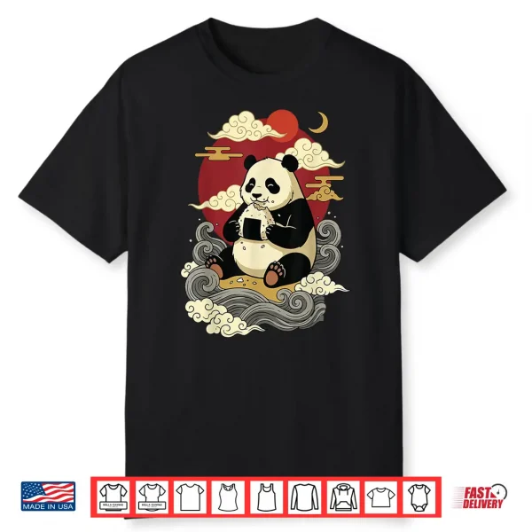 Panda Eating Onigiri Japanese Sushi Manga Japan Shirt