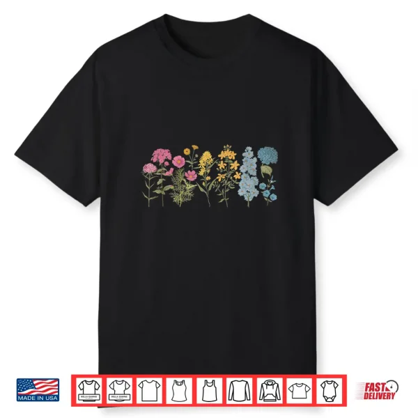 Pansexual Subtle Wildflowers Pan Pride Lgbt Month Pan Flower Shirt