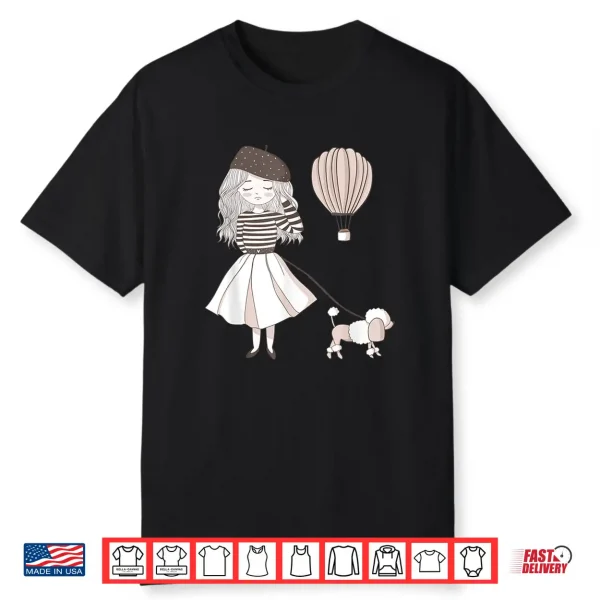 Paris France   Cute French Girl & Poodle Gift Z000036