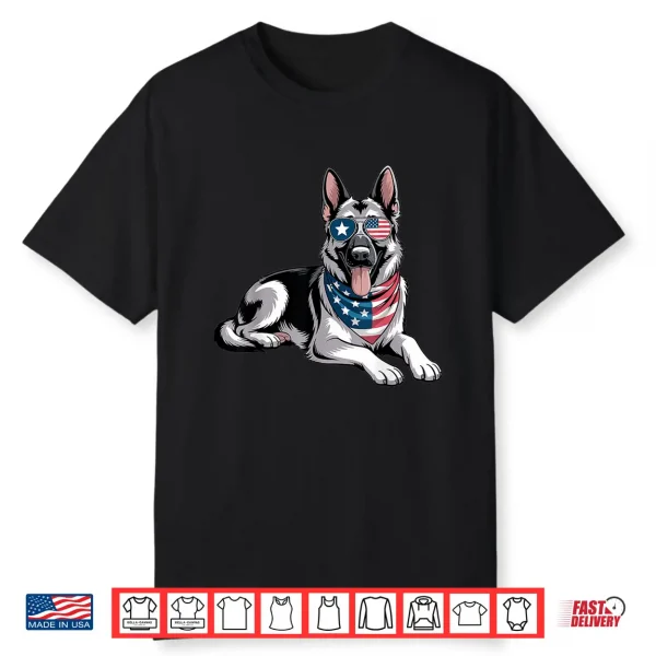Patriotic German Shepherd Dog American Flag 4Th Of July Shirt