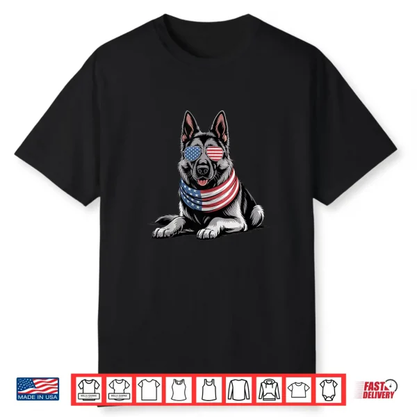 Patriotic German Shepherd Dog American Flag Fourth Of July Shirt