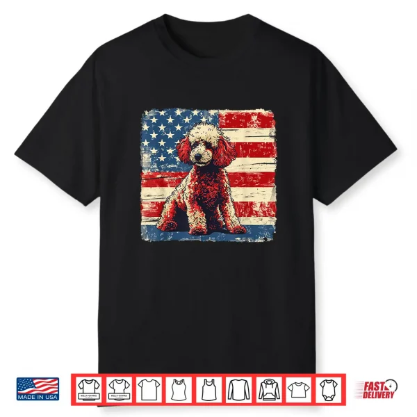 Patriotic Poodle Dog Tee Fourth Of July Women Men Kids Shirt