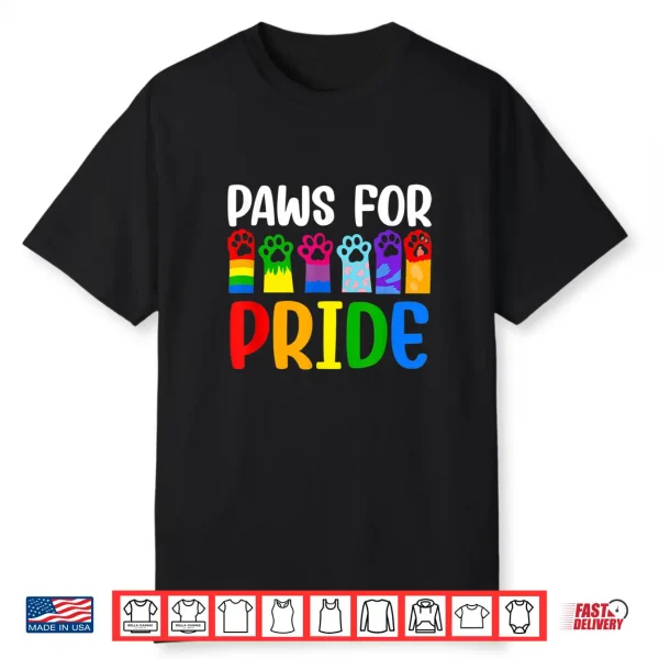 Paws For Pride Month Lgbtq Gay Lesbian Pets Cats Dogs Lover Shirt
