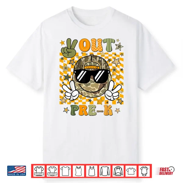 Peace Out Pre K Camo Last Day Senior Graduation Shirt