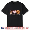 Peace Love Golden Retriever Dog Gift For Men Women Kids Girl Shirt