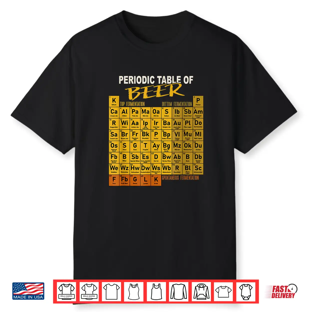 Periodic Table Of Beer Craft Beer Style Brewery Shirt Periodic Table Of Beer Craft Beer Style Brewery Shirt