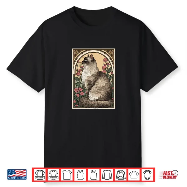 Persian Cat Art Nouveau Style Design Shirt