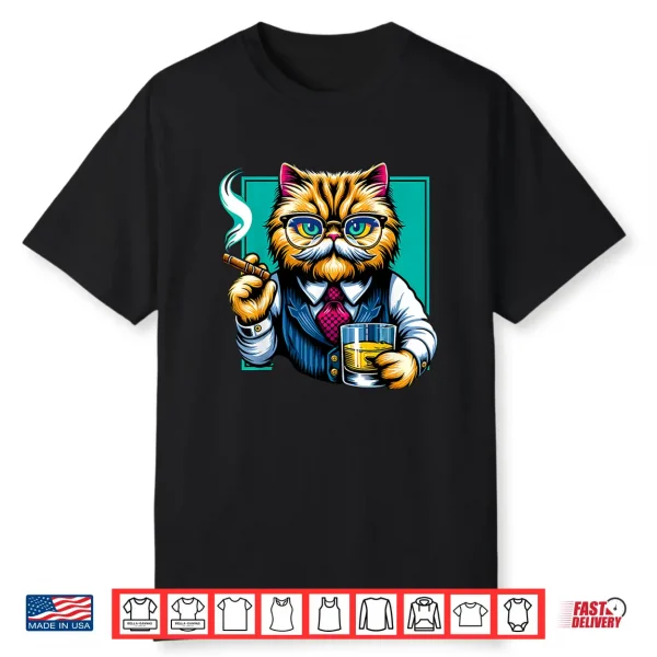 Persian Cat Cigar And Whiskey Shirt