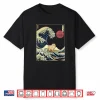 Persian Cat Japanese Kanagawa Wave Funny Surf Animal Shirt