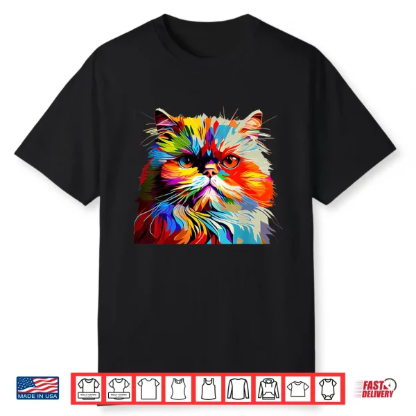 Persian Cat Lovers Colorful Pop Art Persian Cat Shirt