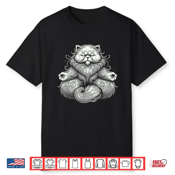 Persian Cat Meditation Zen Pose Yoga Feline Shirt
