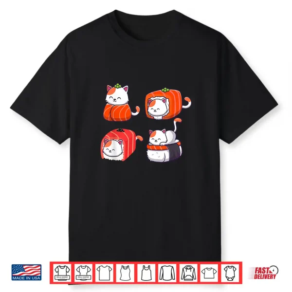 Persian Cat Sushi   Sushi Roll Shirt   Sushi Print Shirt