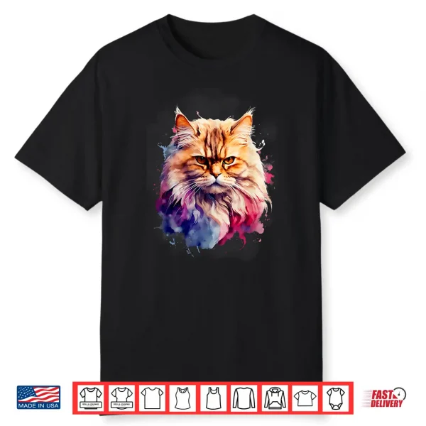 Persian Cat Watercolor Family Tee All Ages Cat Lovers Shirt