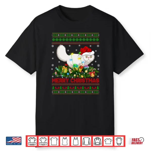 Persian Cat Xmas Lights Santa Ugly Persian Cat Christmas Shirt