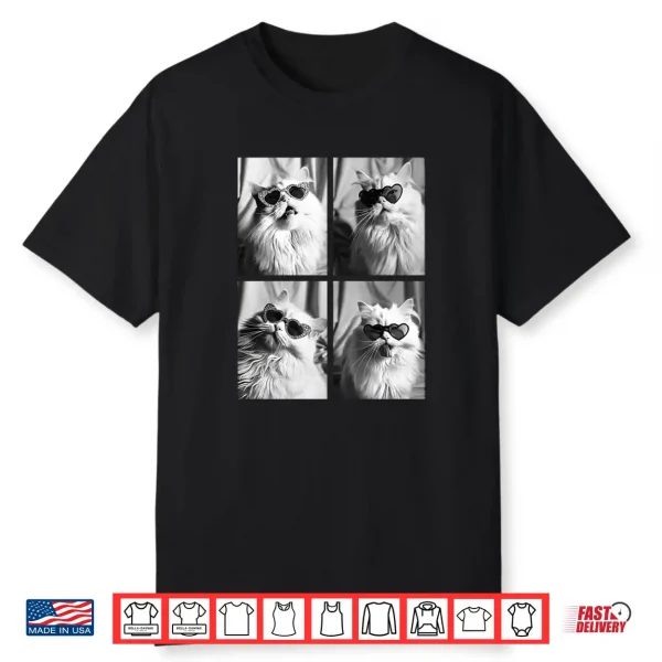 Persian Cat With Hearts Sunglasses Cute Valentine’S Day Shirt