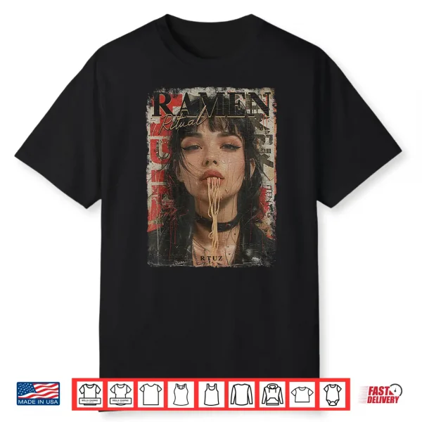 Pin Up Girl Ramen Noodle Anime Manga Asian Ramen Shirt