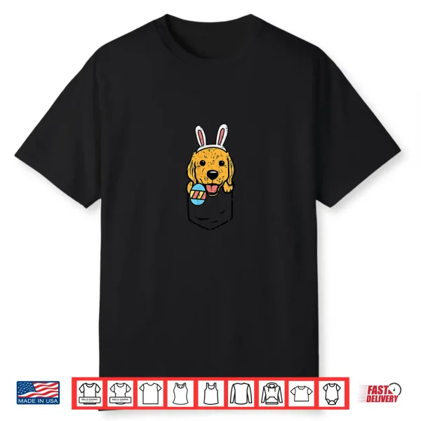 Pocket Golden Retriever Bunny Cute Easter Dog Professional Graphic Shirt