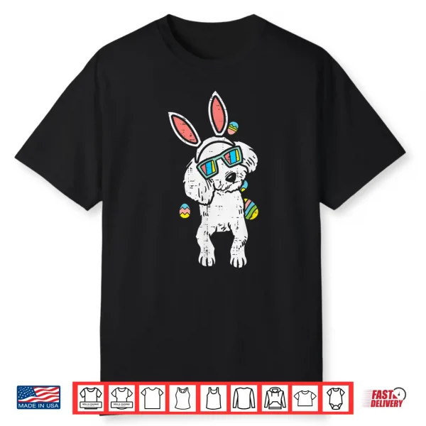 Poodle Bunny Ears Glasses Easter Eggs Cute Dog Owner Lover Shirt