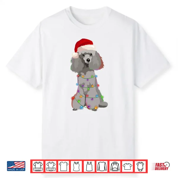 Poodle Christmas Lights Xmas Dog Lover Shirt