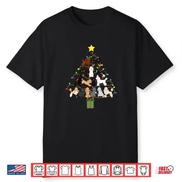 Poodle Christmas Tree We Woof You A Merry Christmas Shirt
