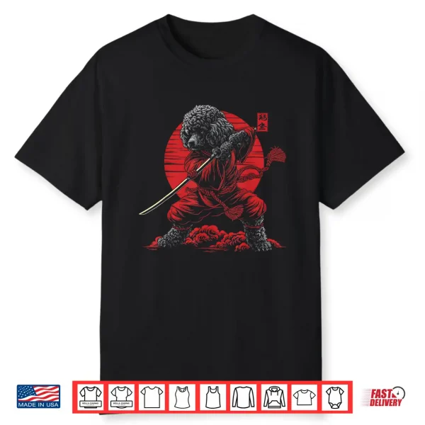 Poodle Dad Cute Japanese Anime Stuff Samurai Dog Ninja Shirt