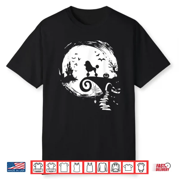 Poodle Dog And Moon Halloween Costume Dog Lover Funny Shirt