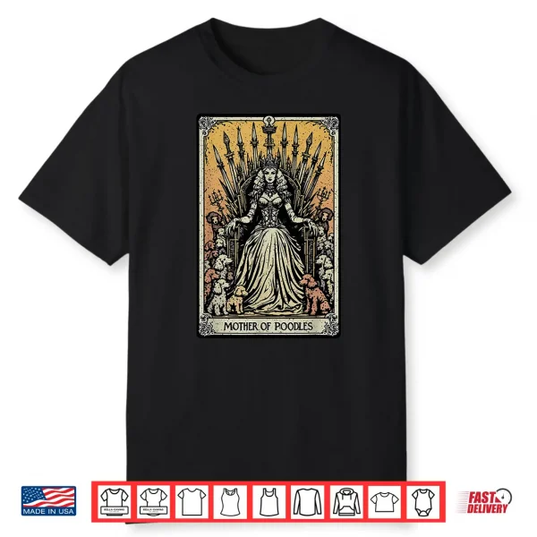 Poodle Dog Mom Tarot Card Skeleton Mama Witchy Mothers Day Men Women Shirt